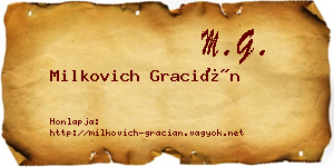 Milkovich Gracián névjegykártya